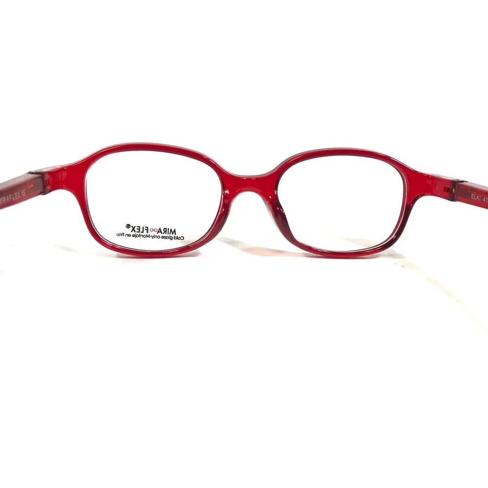 Miraflex Kids Goggles Eyeglasses Frames ELKI Clear Red Square Full Rim 41-16-113